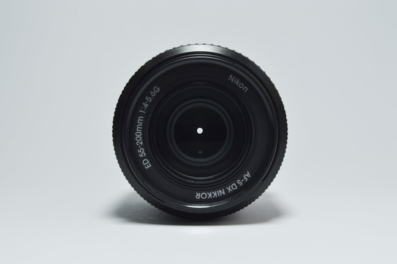 High-quality image of a Nikon camera lens, ideal for photography enthusiasts and professionals.